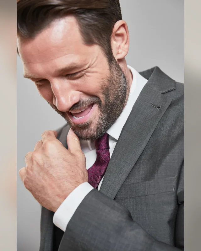 Slate Grey Classic Business Suit — Bao An Tailor style